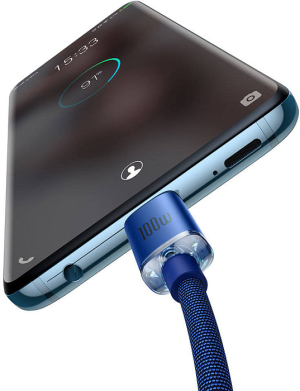 Купить Кабель Baseus Crystal Shine (CAJY000603) USB-C/USB-C 100W 1.2m (Blue) 1208769